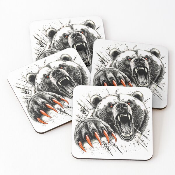 Item preview, Roaring Wolverine Ink Splatter Aggressive Animal Mascot designed and sold by chattsuede.