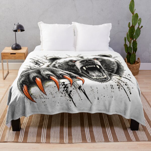 Item preview, Roaring Wolverine Ink Splatter Aggressive Animal Mascot designed and sold by chattsuede.