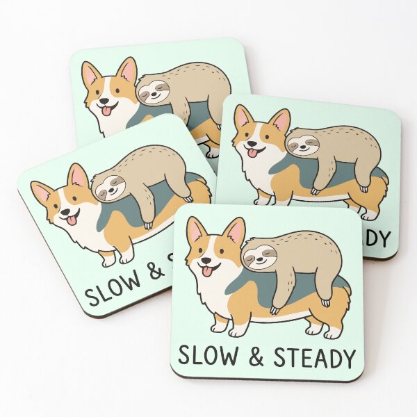 Item preview, Slow And Steady Sloth Riding Corgi Best Friends Cute Animal designed and sold by Amir Faysal.