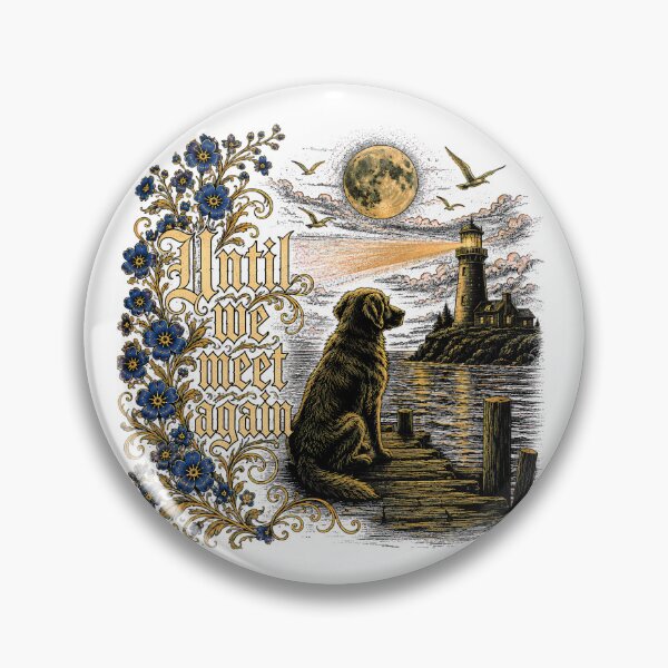 Item preview, Until We Meet Again Dog Memorial Lighthouse Moon Remembrance designed and sold by chattsuede.