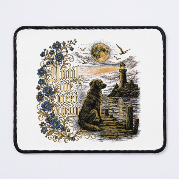Item preview, Until We Meet Again Dog Memorial Lighthouse Moon Remembrance designed and sold by chattsuede.
