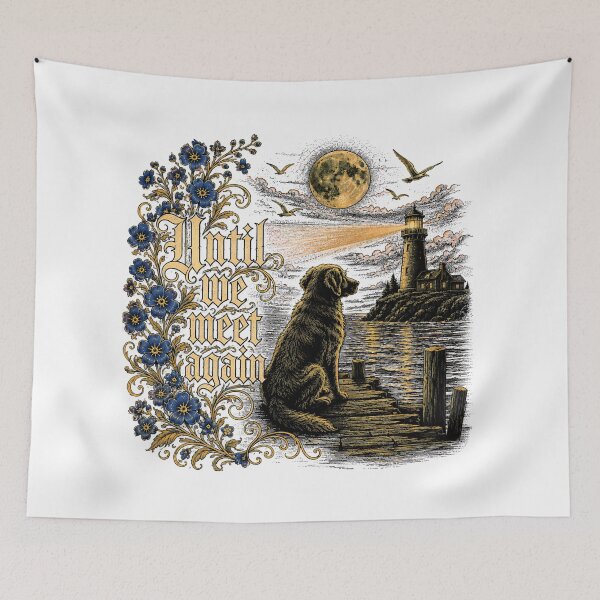 Item preview, Until We Meet Again Dog Memorial Lighthouse Moon Remembrance designed and sold by chattsuede.