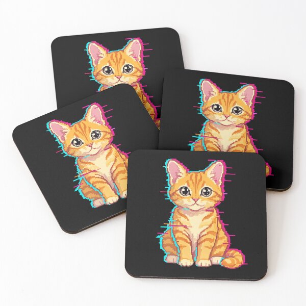 Item preview, Orange Tabby Cat Glitch Art Pixel Kitten designed and sold by jo-e-basta.