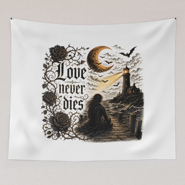 Item preview, Gothic Romantic Lighthouse Dark Fantasy Moonlit Scene designed and sold by chattsuede.