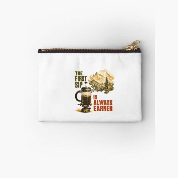 Item preview, First Sip Earned Camping Coffee Vintage Outdoor designed and sold by chattsuede.
