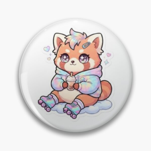 Item preview, Red Panda with Boba & Skates designed and sold by Snurly.
