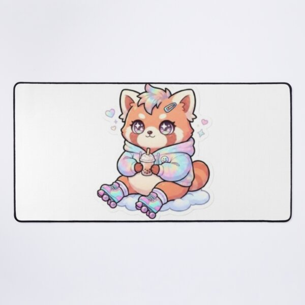 Item preview, Red Panda with Boba & Skates designed and sold by Snurly.
