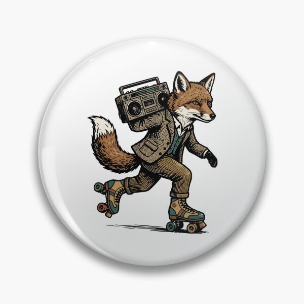 Item preview, Retro Roller Skate Fox Boombox Hipster Woodland Animal designed and sold by Amir Faysal.