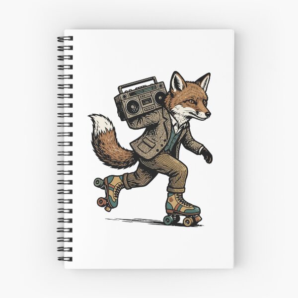 Item preview, Retro Roller Skate Fox Boombox Hipster Woodland Animal designed and sold by Amir Faysal.