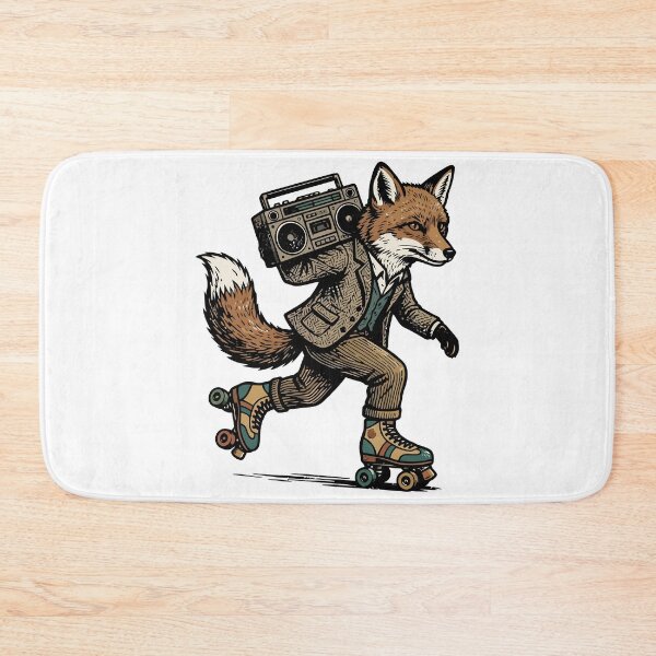 Item preview, Retro Roller Skate Fox Boombox Hipster Woodland Animal designed and sold by Amir Faysal.