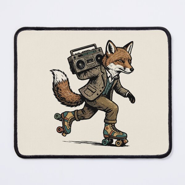 Item preview, Retro Roller Skate Fox Boombox Hipster Woodland Animal designed and sold by Amir Faysal.