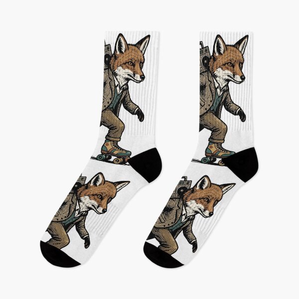 Item preview, Retro Roller Skate Fox Boombox Hipster Woodland Animal designed and sold by Amir Faysal.