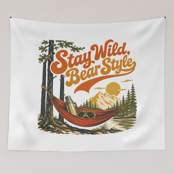 Item preview, Stay Wild Bear Style Camping Vintage Outdoor Adventure designed and sold by chattsuede.