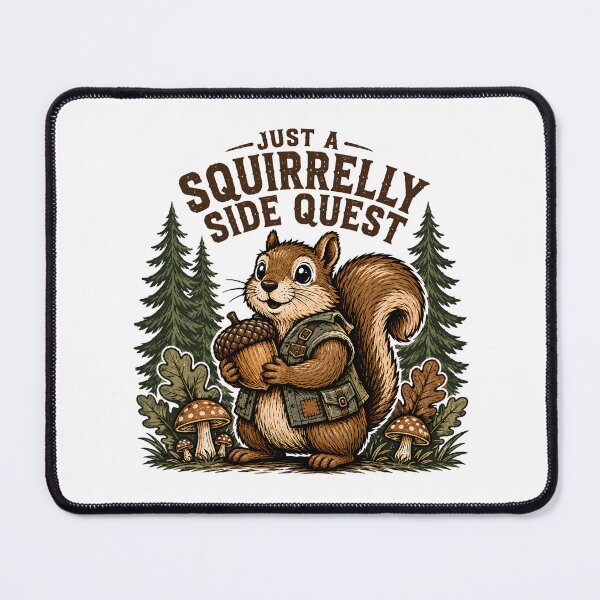 Item preview, Gamer Squirrel Side Quest RPG Adventure Badge designed and sold by chattsuede.