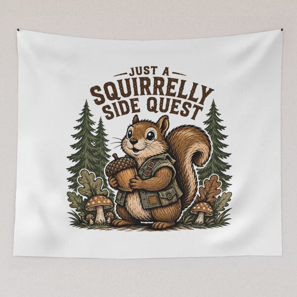 Item preview, Gamer Squirrel Side Quest RPG Adventure Badge designed and sold by chattsuede.