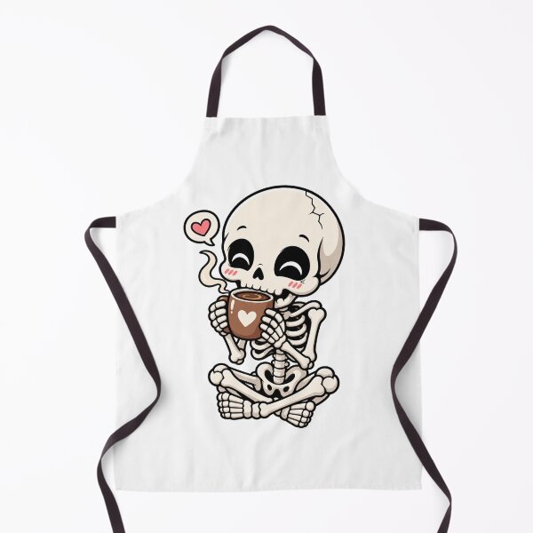 Item preview, Cute Skeleton Coffee Sticker – Cozy Kawaii Skull with Coffee Cup, Funny Spooky Coffee Lover Design designed and sold by SkeletonMood.