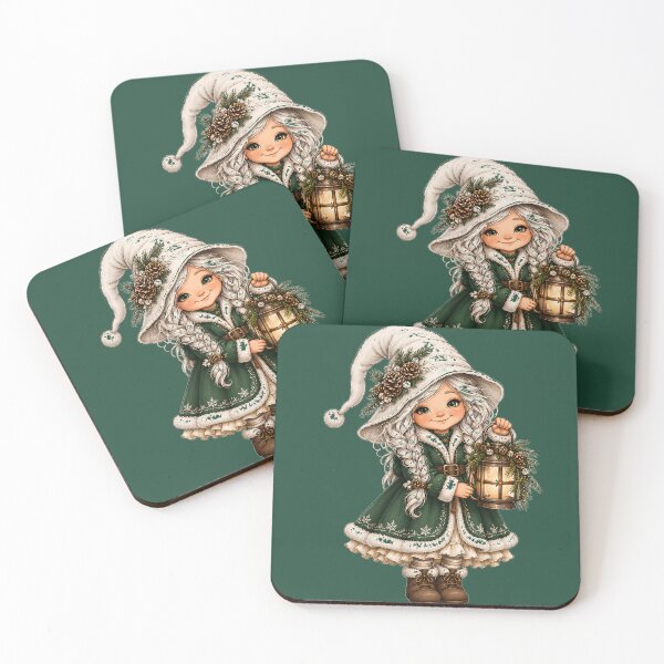 Item preview, Whimsical Winter Girl with Lantern | Cozy Christmas Cottagecore Fantasy Art | Cute Holiday Illustration designed and sold by Shabby Script Archive | Digital Designer .