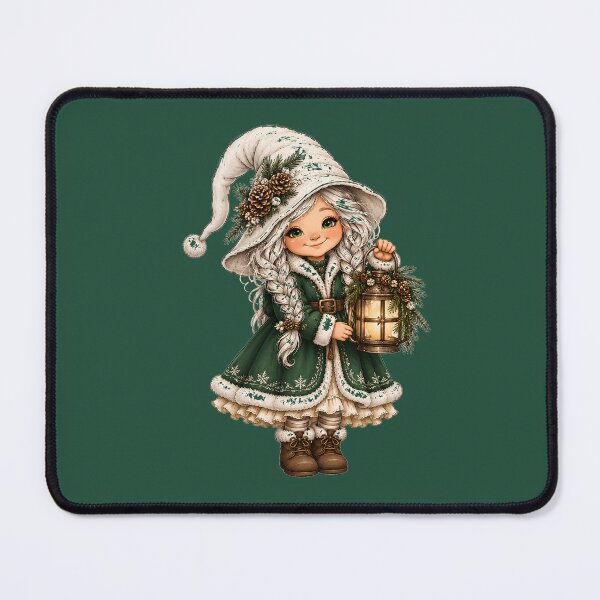 Item preview, Whimsical Winter Girl with Lantern | Cozy Christmas Cottagecore Fantasy Art | Cute Holiday Illustration designed and sold by Shabby Script Archive | Digital Designer .