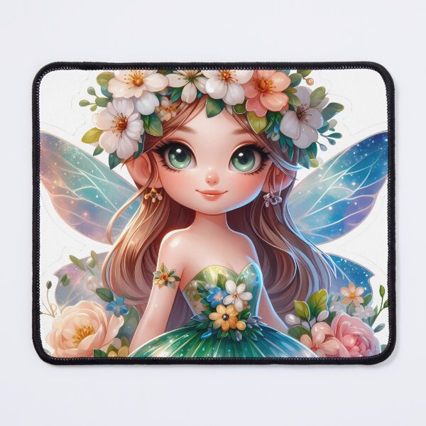 Item preview, Enchanting Emerald Floral Fairy Sticker designed and sold by butterflies-new.