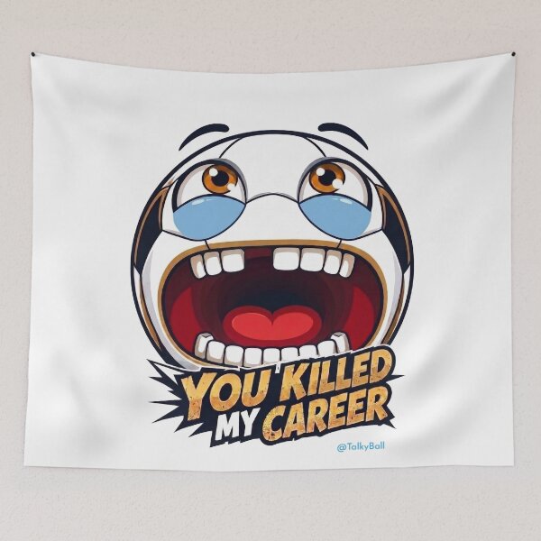Item preview, You Killed My Career funny soccer shirt designed and sold by TalkyBall Shop.