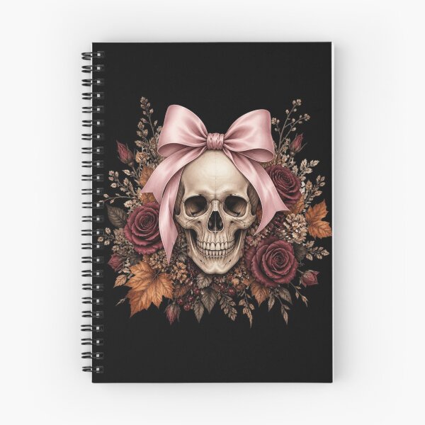 Item preview, Coquette Skull with Pink Bow and Dark Autumn Roses designed and sold by Daelven Tees.