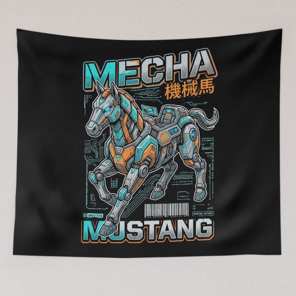 Item preview, Mustang Mecha Model-MM01 — Futuristic Robot Horse Design Tee v4 designed and sold by CornishPixiPony.