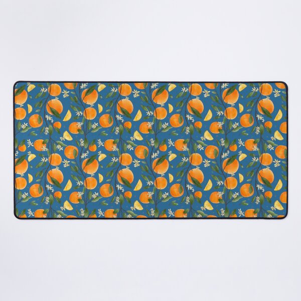 Item preview, Citrus Blossom Garden on Blue designed and sold by Yujie Morales Design and Illustration.