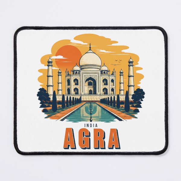 Item preview, Agra India Taj Mahal Retro Sunset Badge designed and sold by Inkworksbyshery.