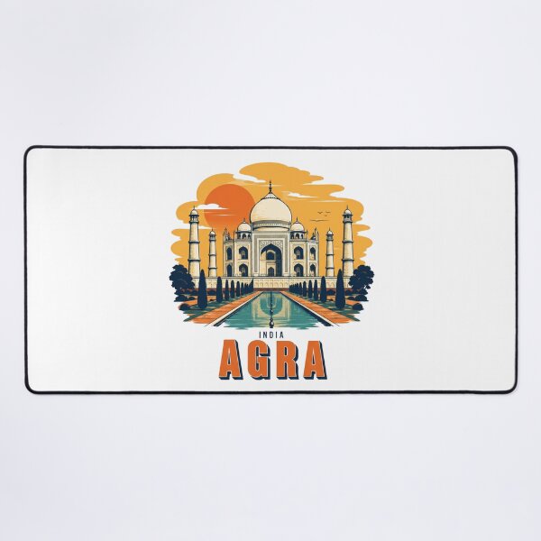 Item preview, Agra India Taj Mahal Retro Sunset Badge designed and sold by Inkworksbyshery.
