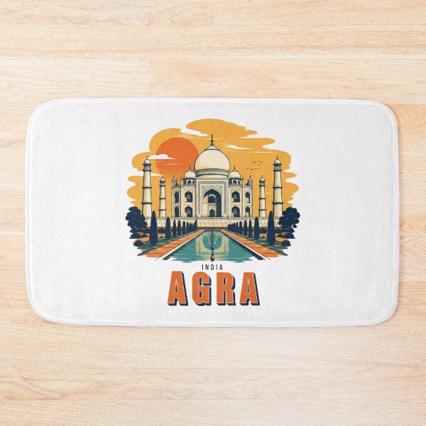 Item preview, Agra India Taj Mahal Retro Sunset Badge designed and sold by Inkworksbyshery.