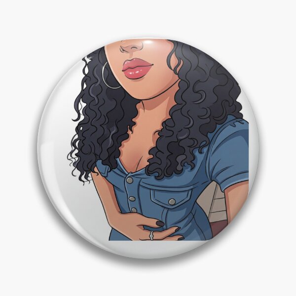 Item preview, Curly Hair Aesthetic Girl in Denim Jumpsuit Urban Art  designed and sold by LC&LCPlatform.