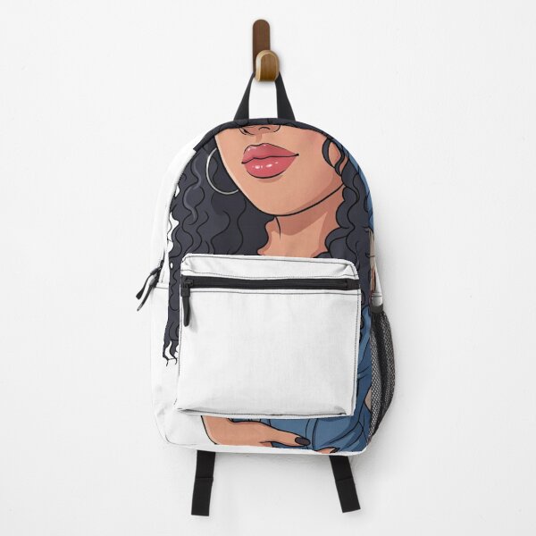 Item preview, Curly Hair Aesthetic Girl in Denim Jumpsuit Urban Art designed and sold by LC&LCPlatform.