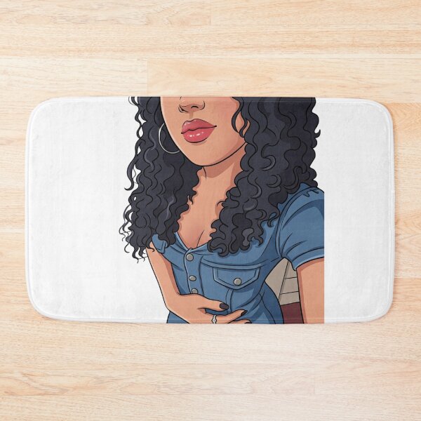 Item preview, Curly Hair Aesthetic Girl in Denim Jumpsuit Urban Art  designed and sold by LC&LCPlatform.