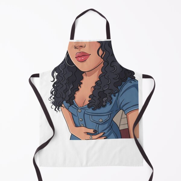 Item preview, Curly Hair Aesthetic Girl in Denim Jumpsuit Urban Art designed and sold by LC&LCPlatform.