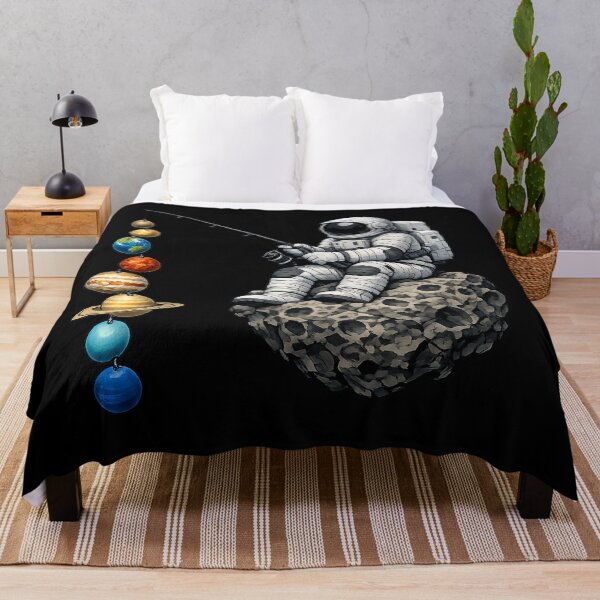 Item preview, Astronaut Fishing the Solar System Premium Space Illustration designed and sold by builtforyou.