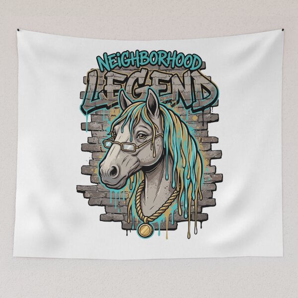 Item preview, Neighborhood Legend — Graffiti Style Horse Portrait Tee v2 designed and sold by CornishPixiPony.