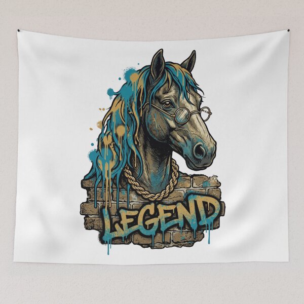 Item preview, Neighborhood Legend — Graffiti Style Horse Portrait Tee v3 designed and sold by CornishPixiPony.