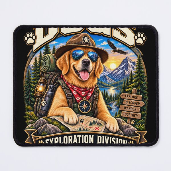 Item preview, Exploration Division Dog Adventure Vintage Wilderness Explorer designed and sold by TeeVibeHaus.