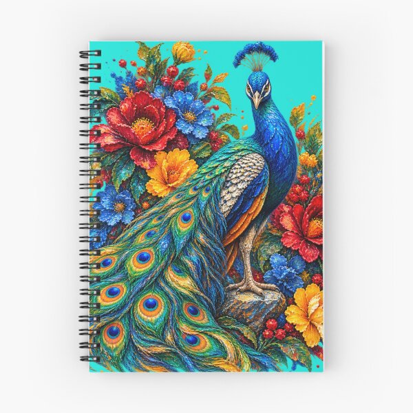 Item preview, Majestic Blue Peacock | Vibrant Impasto Floral Art designed and sold by Zosera.