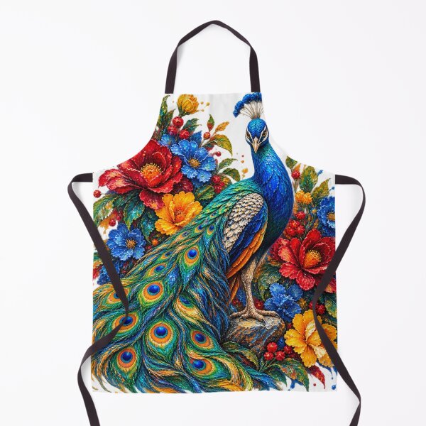 Item preview, Majestic Blue Peacock | Vibrant Impasto Floral Art designed and sold by Zosera.