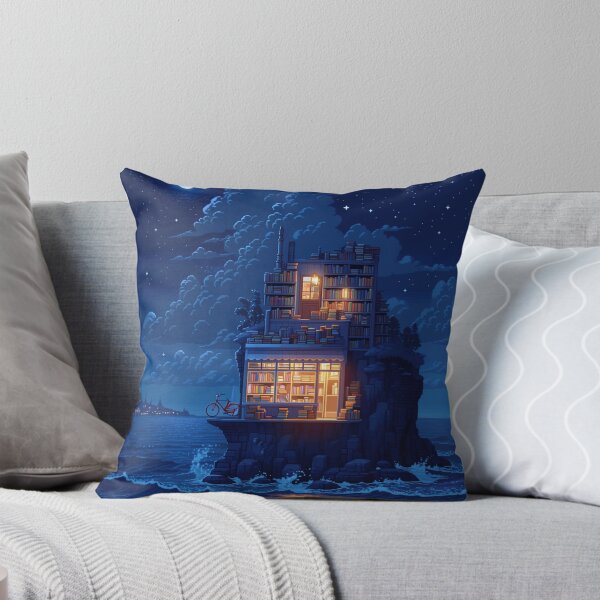 Item preview, Moonlit Seaside Bookshop Pixel Art designed and sold by NijiWorld.