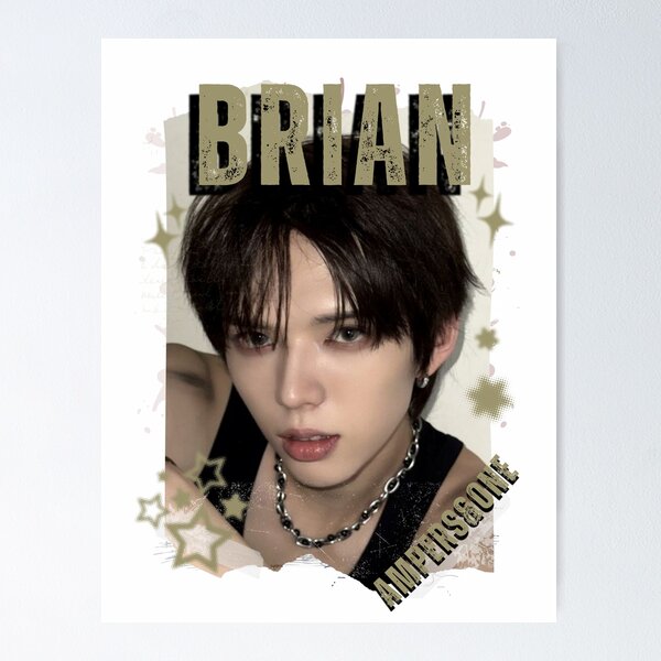 Item preview, AMPERS&ONEe Brian Global KPOP Boy Group Black and White Collage Digital Art Portrait designed and sold by AJUNICE STUDIO.