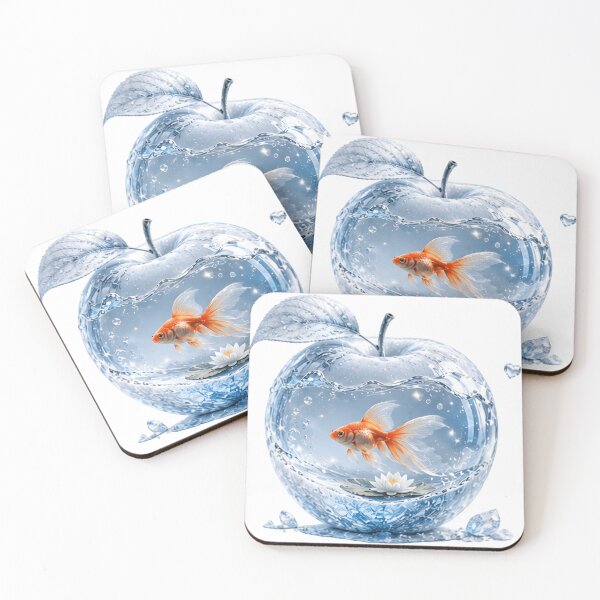 Item preview, Ice Crystal Aquarium Apple with Goldfish – Magical Winter Fantasy designed and sold by Masora.studio.