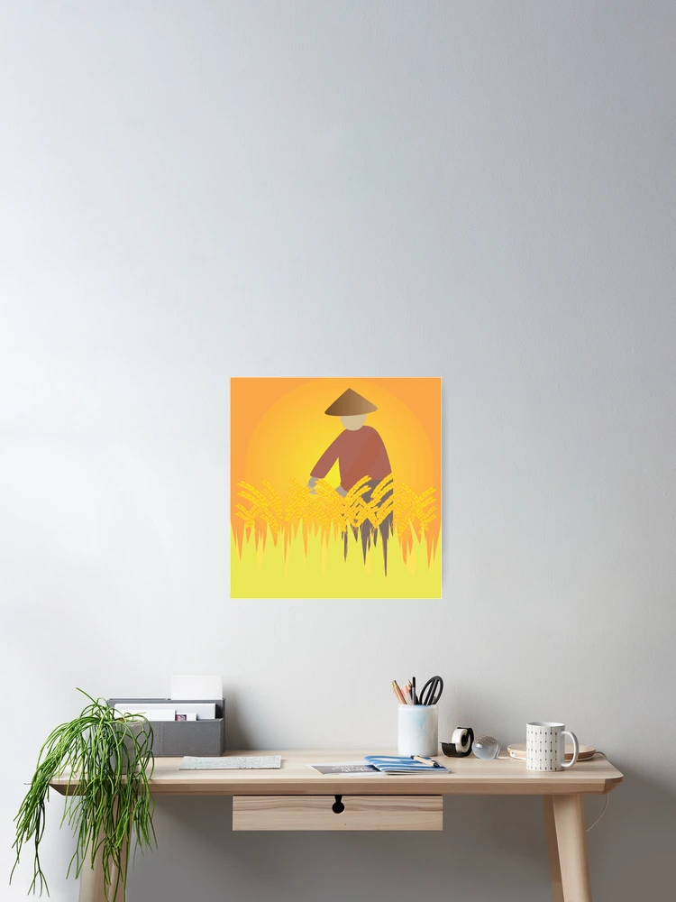Thumbnail 2 of 3, Poster, Farming Rice designed and sold by ROSE ANN BANILAR.