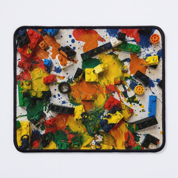 Item preview, Toy Brick Chaos Abstract Mixed Media Art designed and sold by THE SPLATTERED HAUS BY SAGE BANKS.