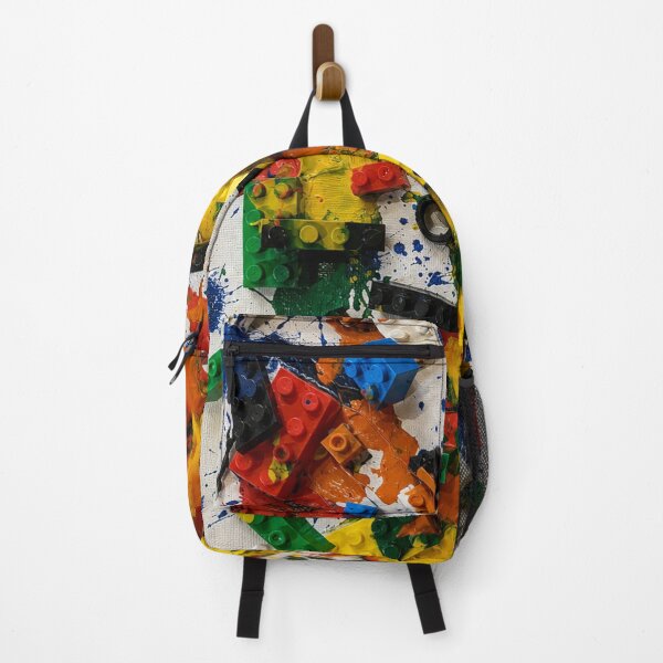 Item preview, Toy Brick Chaos Abstract Mixed Media Art designed and sold by THE SPLATTERED HAUS BY SAGE BANKS.