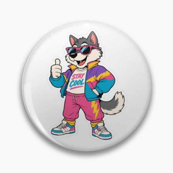 Item preview, Retro 80s Cool Wolf Sticker designed and sold by Snurly.