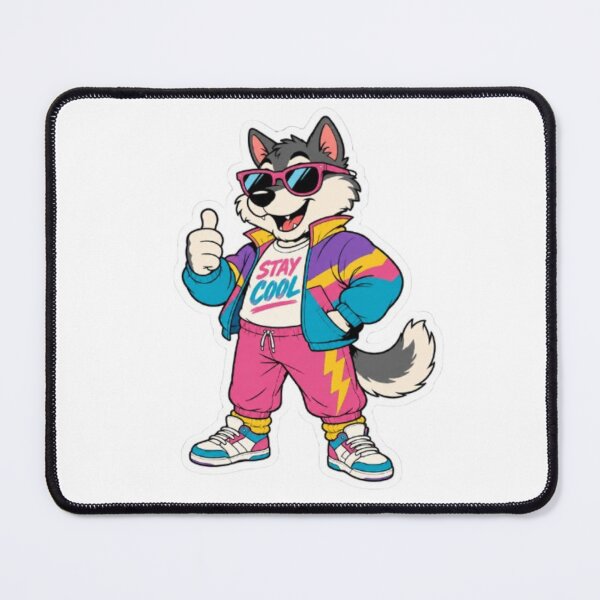 Item preview, Retro 80s Cool Wolf Sticker designed and sold by Snurly.
