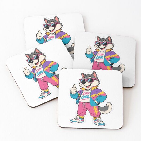 Item preview, Retro 80s Cool Wolf Sticker designed and sold by Snurly.