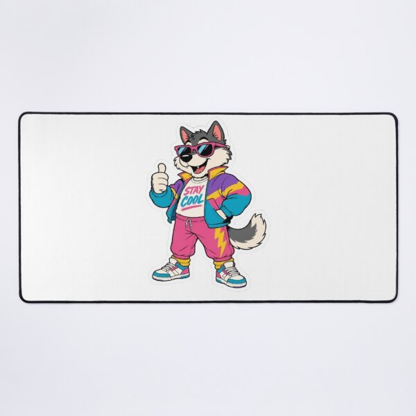 Item preview, Retro 80s Cool Wolf Sticker designed and sold by Snurly.
